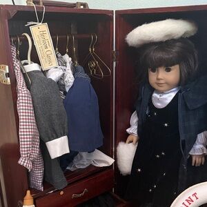Pleasant Company American Girl Samantha Doll AND Wooden Storage Case